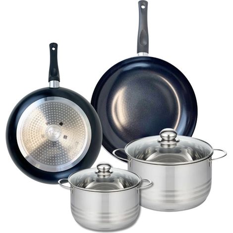 Ensemble de 2 Poêles de cuisson 28 et 32 cm et 2 faitouts 20 et 24 cm Elo Prima Brillant (1/5)