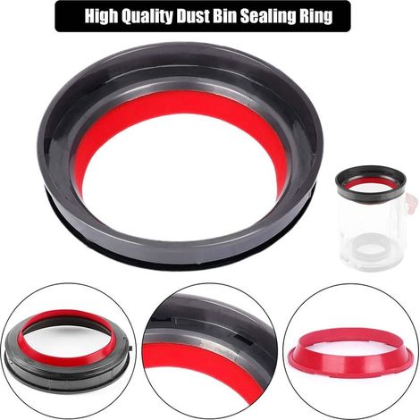 bague d'étanchéité fixe poubelle à poussière Pièce de rechange pour Dyson V12 Digital Slim/V12 Detect Slim accessoires d'aspirateur, bague d'étanchéité + tournevis T8 (1/4)