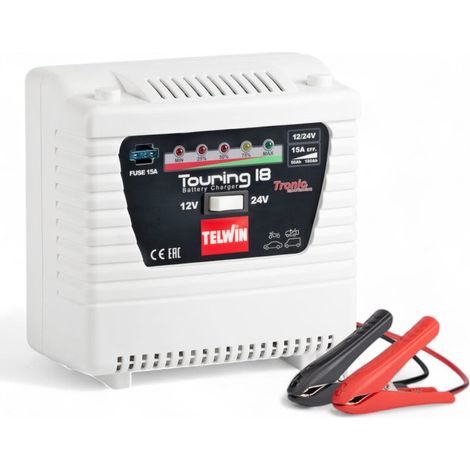 caricabatterie portatile 12/24v touring 18 13a per accumulatori piombo protezione sovraccarichi e polarità led (1/4)