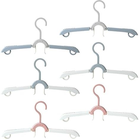 6 Pièces Cintres Pliables, de Voyage Antidérapant en Plastique, Accessoires de Voyage Multifonctions, Peu encombrants, pour vêtements délicats, pour La Maison, L'hôtel, Les Voyages, Le Camping (1/5)