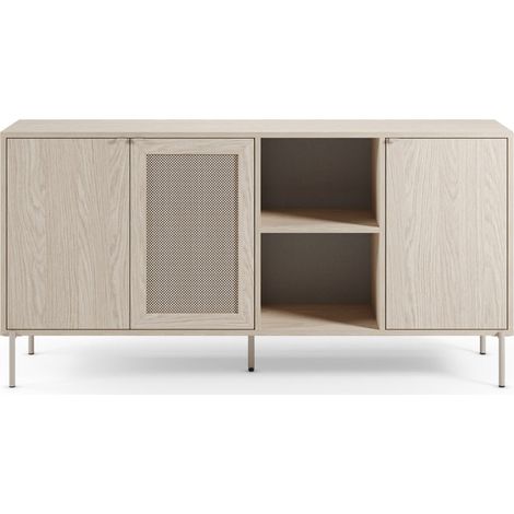 VIRA - Buffet 164 cm en mélamine - Beige