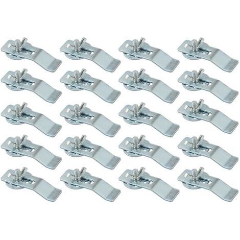 Ensemble de 20 supports de fixation pour évier encastré,fixations robustes pour salle de bain,cuisine, évier de comptoir, argent (1/5)