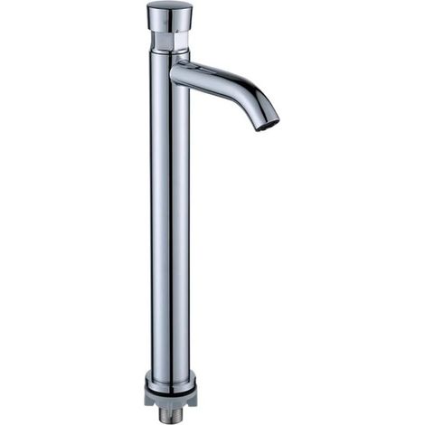 Robinet économiseur d'eau plaqué robinet public robinets à bouton poussoir,eau froide simple, pour cuisine à domicile, salle de bain, hôtel(D) (1/3)