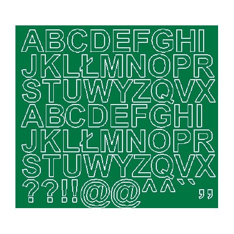 Selbstklebende Buchstabenaufkleber, 2,5 cm, grün glänzend