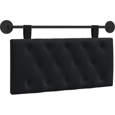 Hanging Headboard with LED Light Black Velvet vidaXL