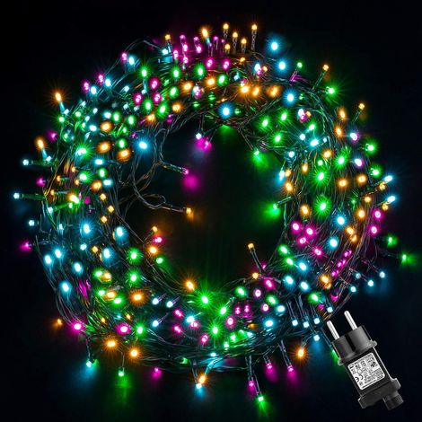 Weihnachtslichterkette, bunte LED-Lichterkette für Weihnachten, 23 m, 200 LEDs, DIY-Weihnachtsbeleuchtung mit 8 Modi für drinnen und draußen, für Partys und Hochzeitsdekoration (1/5)