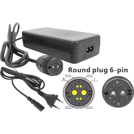 PowerSmart 42V 2A Chargeur pour batteries lithium-ion 36 V avec connecteur Rosenberger pour Rotwild, ZEG, BMZ, Derby Cycle (1/5)
