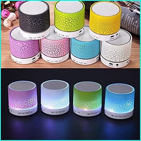 Trade Shop - Mini Altavoz Bluetooth Con Luz Led Usb Regalo Para Fiesta Para Adultos Y Niños - (1/5)