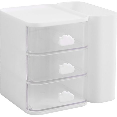 Porte-stylo avec tiroir, boîte de rangement multifonctionnelle pour fournitures scolaires, idéale pour le bureau ou les dortoirs. (1/4)
