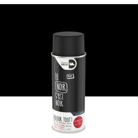 Peinture aérosol Relook Tout, MAISON DECO, 0.400 L noir mat