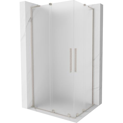 Mexen Velar L Duo Duschkabine, 100 x 90 cm, matt, gebürstetes Nickel - 871-100-090-02-33-97