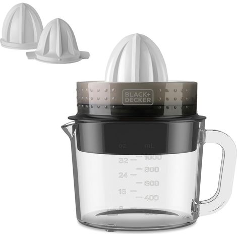 Presse-Agrumes Automatique 30W Bol en Verre 1L Gradué Double Sens Rotation Régulateur de Pulpe Cônes Amovibles Lavable Lave-Vaisselle Rangement Intégré Compact (1/5)