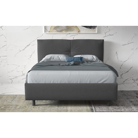 Letto matrimoniale contenitore 162x200 – Design essenziale e praticità quotidiana - MUST  Grigio fumo