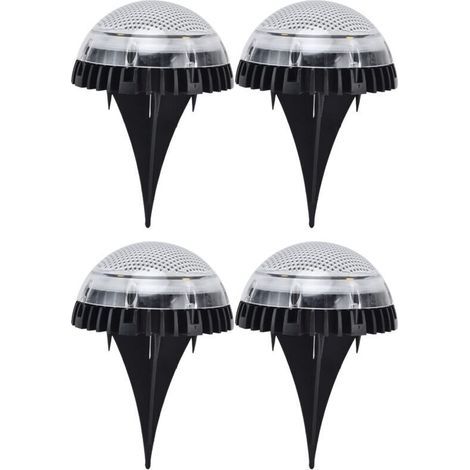 Lumières de Sol, Paquet de 4 Lumières de Jardin Solaires 8 LED Lumières de Sol Extérieures pour Trottoir, Cour, Pelouse, Patio, Allée, Passerelle, Arrière-cour, Jardins(lumière blanche) (1/4)