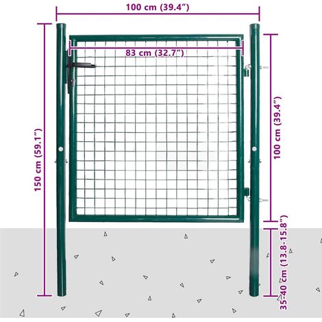 Maison Exclusive - Einzeltür-Gartentor 100x100 cm pulverbeschicht