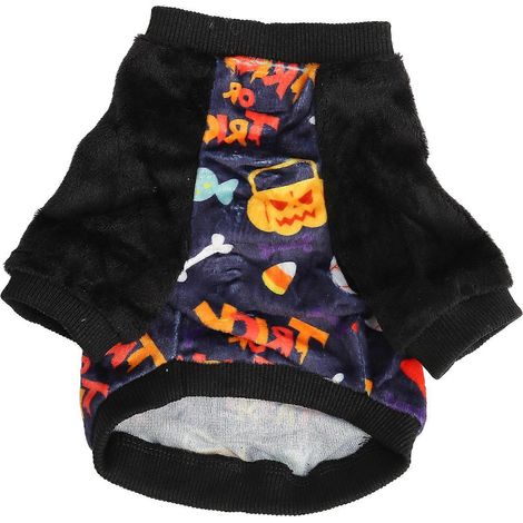 T-shirt molletonné motif citrouille amusant, élastique robuste, vêtement chien Halloween fête voyage (1/5)