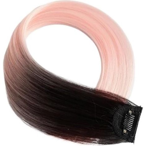 Chignon Cheveux Postiches Extensions De Cheveux Synthétiques À Clipser En Une Seule Pièce For Ombrés Couleur Pure Raides Et Longs Faux Morceaux Clip(1pc,T1B/613) (1/2)