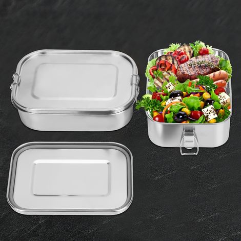 Randaco 800 ml + 1400 ml. Fiambrera de acero inoxidable, sin BPA, resistente y reutilizable (1/5)