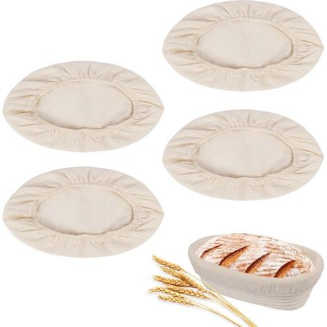 Set di 4 pezzi per la lievitazione: copertura in tessuto lavabile per ciotole, inserto per cestino di lievitazione, coperchio rotondo per la lievitazione del pane, ideale per panifici, panettieri amat (1/5)