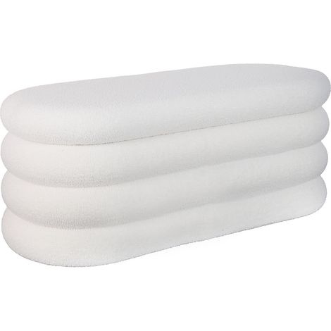 relaxdays Banco con almacenaje, tablero de fibra, banco-baúl para recibidor, (Al x An x Fon): 42 x 45 x 110 cm, blanco (1/5)