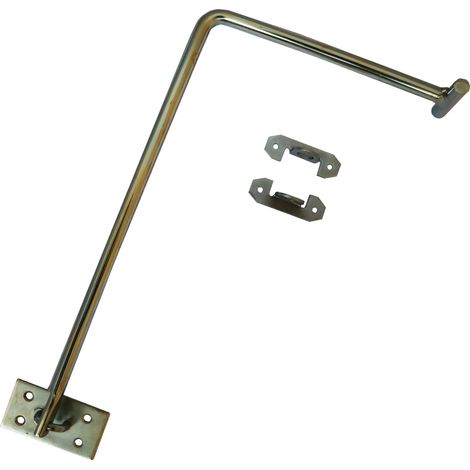 Arrêt de volet entrebâilleur zingué blanc – Poignée réversible – Résistant à la corrosion – Longueur 35 cm – Largeur 190 mm – Mermier (1/2)