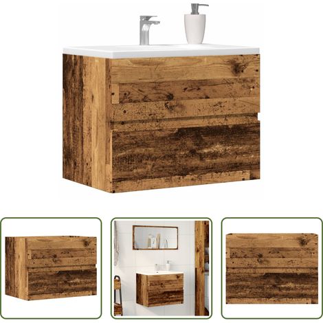 vidaXL Altholz Optik - Badschrank Altholz-Optik 60x38,5x45 cm Holzwerkstoff (1/5)