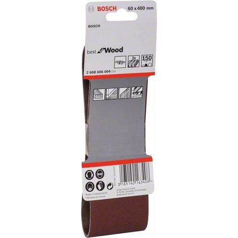 2608606004 - Set di nastri abrasivi da 3 pz. X440 60 x 400 mm, P150, BEST for LEGNO+VERNICE