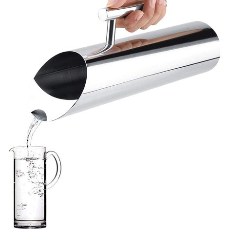 Carafe à eau en acier inoxydable avec compartiment réfrigérant, idéale pour la maison et l'hôtel, avec bouilloire (2 L). (1/5)