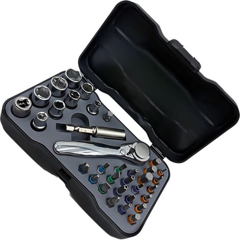 Lot de 34 tournevis pour réparation artisanale, idéal pour l'électronique, les meubles et l'entretien du vélo, ensemble de tournevis compact, idéal pour l'entretien électronique de vélo (1/5)