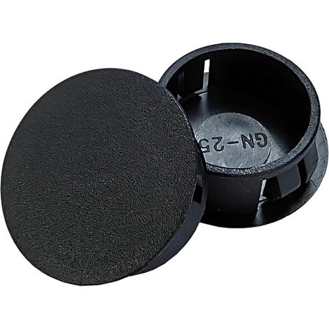 Lot de 3 Bouchons à Boutons en Plastique -80mm - Capuchons Ronds à Clipser pour Trou de Meubles - pour Armoire, Bureau, Table, Chaise, Armoire - Noir