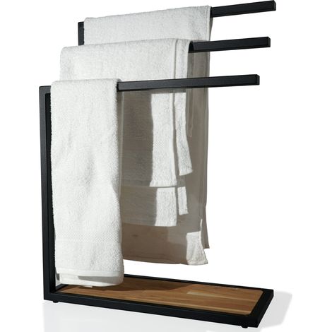 Porte-serviettes noir LOFT pour salle de bain (1/5)