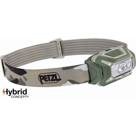 Lampe frontale étanche - PETZL - ARIA 1 - 350 lumens - 3 piles AAA/LR03 incluses - Camo (1/2)