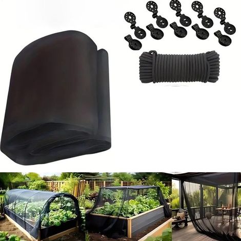 Schwarzer Moskitonetzstoff zum Selbermachen (2,4 x 6 m) – Insekten- und Schädlingsschutzvorhänge für Zuhause, Reisen oder Camping (1/5)