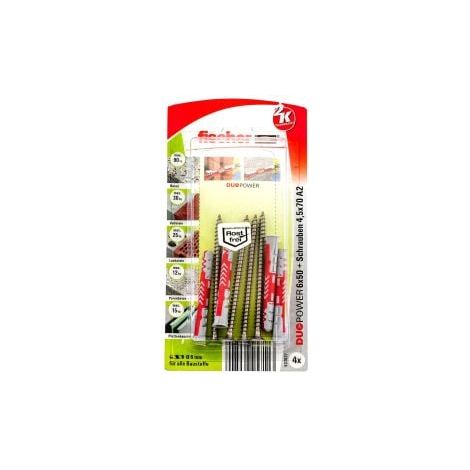 Fischer 4x  DUOPOWER 6x50  vite acciaio  inossidabile A2  - 537627