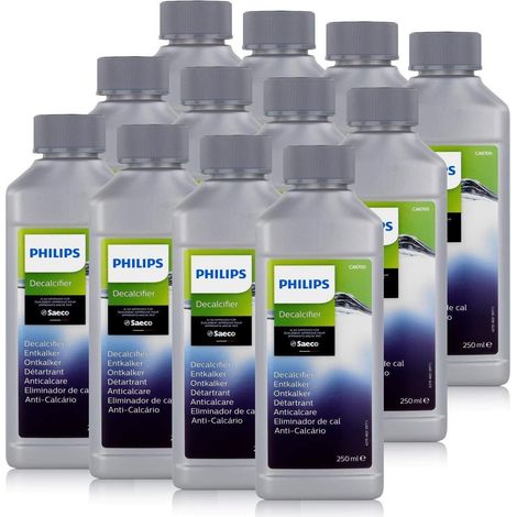 Set de 12 descalcificadores (12x 250ml) para cafeteras expresso Saeco, Philips CA6700/22
