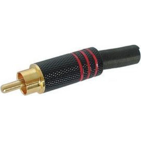 Connecteur Rca - Metal Rouge - Mâle - 6.5 Mm - À Souder