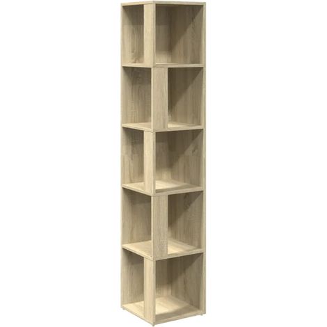 Mueble esquinero moderno y práctico de 33 x 33 x 164 cm elegante mueble de almacenamiento para salón en madera de roble Sonoma 020047978 (1/5)