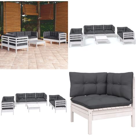 8-tlg. Garten-Lounge-Set mit Kissen Kiefer Massivholz - Garten Lounge Set - Kiefernholzmöbel - Outdoor Möbel - Gartenmöbel - Loungemöbel - Home & Living (1/5)