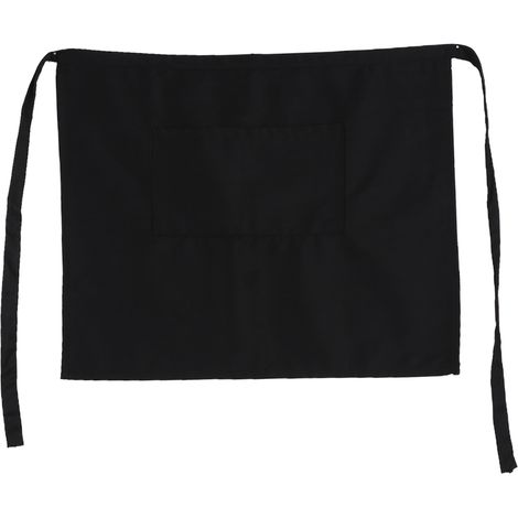 Black Half Waist Short Aprons With Pockets For Home Kitchen Pub Cafe Waiter Waitress