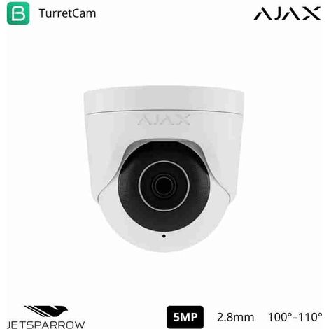 AJAX - 64923 - Ajax TurretCam (5 Mp/2,8 mm) (8EU) ASP blanco, cámara IP con cable (5 Mp/2,8 mm)