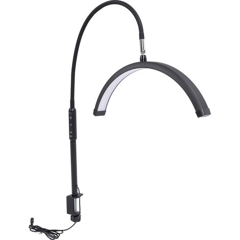 Lampe de table/bureau LED portable en forme de demi-lune pour extensions de cils, maquillage et soins de la peau, prise européenne. (1/5)