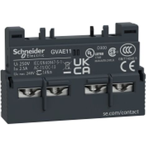 GVAE11 - Contact auxiliaire TeSys GV - 1 O plus 1 F - Schneider Electric