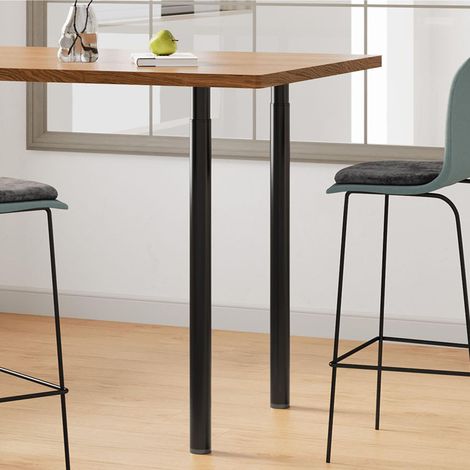 Lot de 2 pieds de table réglables en hauteur - 70-110 cm - En métal noir - Avec capuchon de protection et vis - Diamètre : 60 mm - Pour table à manger, bureau (1/5)