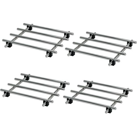 Lot de 4 dessous de plat en acier inoxydable, dessous de plat légers en métal pour casseroles et poêles chaudes, pour le refroidissement du comptoir, 18 x 18 cm