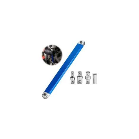 Clé à cliquet décalée pour espaces confinés – Acier haute teneur en carbone – Adaptateurs 1/4' 3/8' 1/2' inclus – Outil professionnel (1/4)