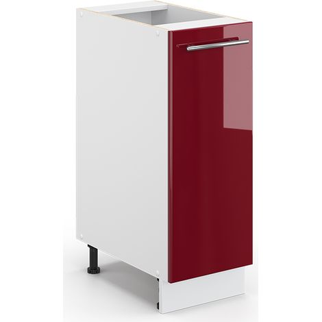 Armadio cucina dispensa alto Fame-Line, Bordeaux lucido, 30 cm senza piano di lavoro, Vicco