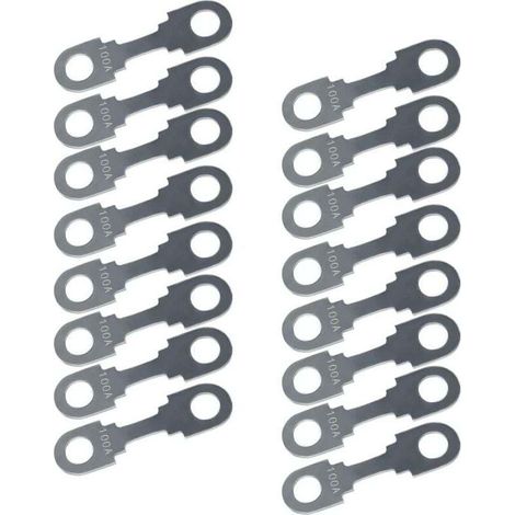 Bande de Fusible Plat Fusible de Voiture Fusibles Plats pour Auto 16pcs Lame de Fusibles pour Auto/Truck/RV/Camion/Moto (100A) (1/4)