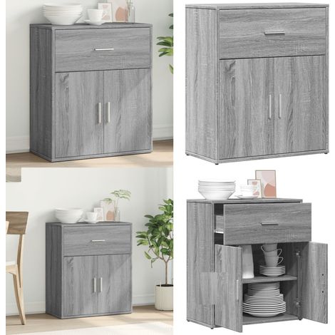 Sideboard Grau Sonoma-Eiche 60x31x70 cm Holzwerkstoff - Holzwerkstoff - Schrank (1/5)