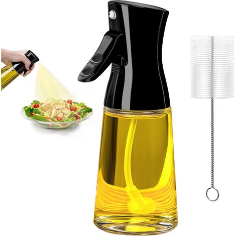 Flacon pulvérisateur rechargeable pour huile et huile d'olive, en verre, 180 ml, pour vinaigre, pour une application contrôlée des assaisonnements en cuisine.-AquaForge (1/5)