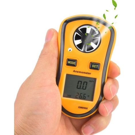 Anémomètre numérique - - Portable - Écran LCD rétroéclairé - 5 unités de mesure - Précis (1/5)
